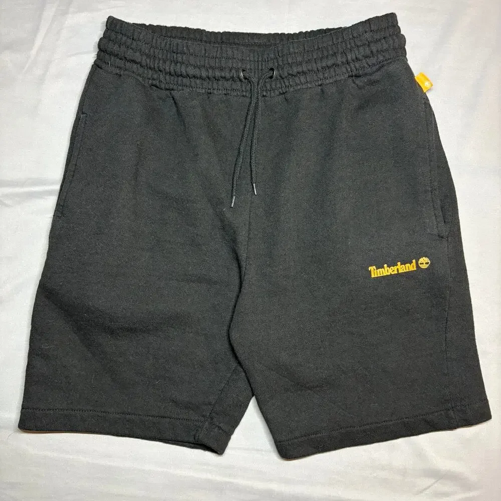 Timberland mens black stack logo sweat shorts